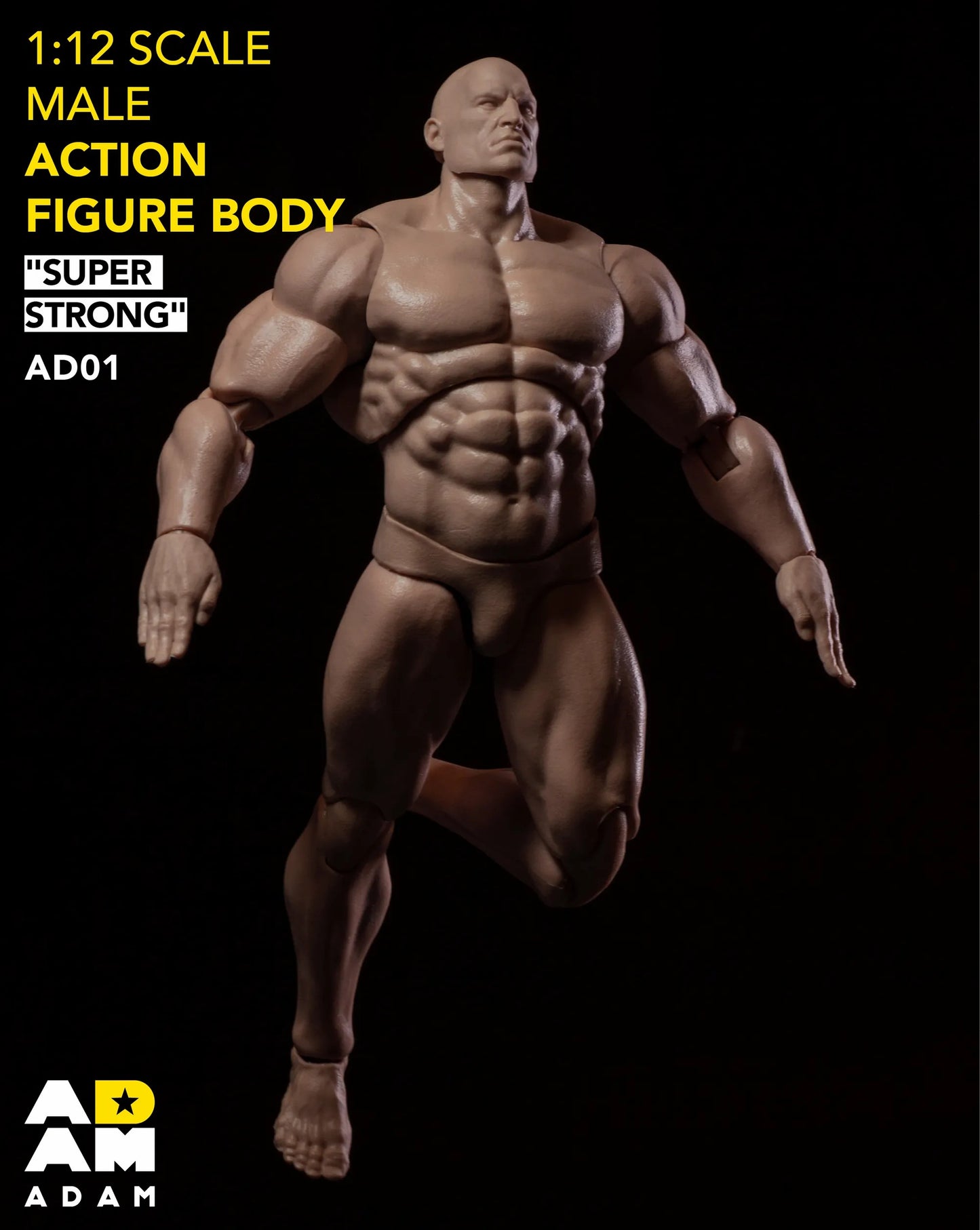 MUFF TOYS Adam Comic Style Super Strong Male 1/12th Scale Action Figure Body AD01