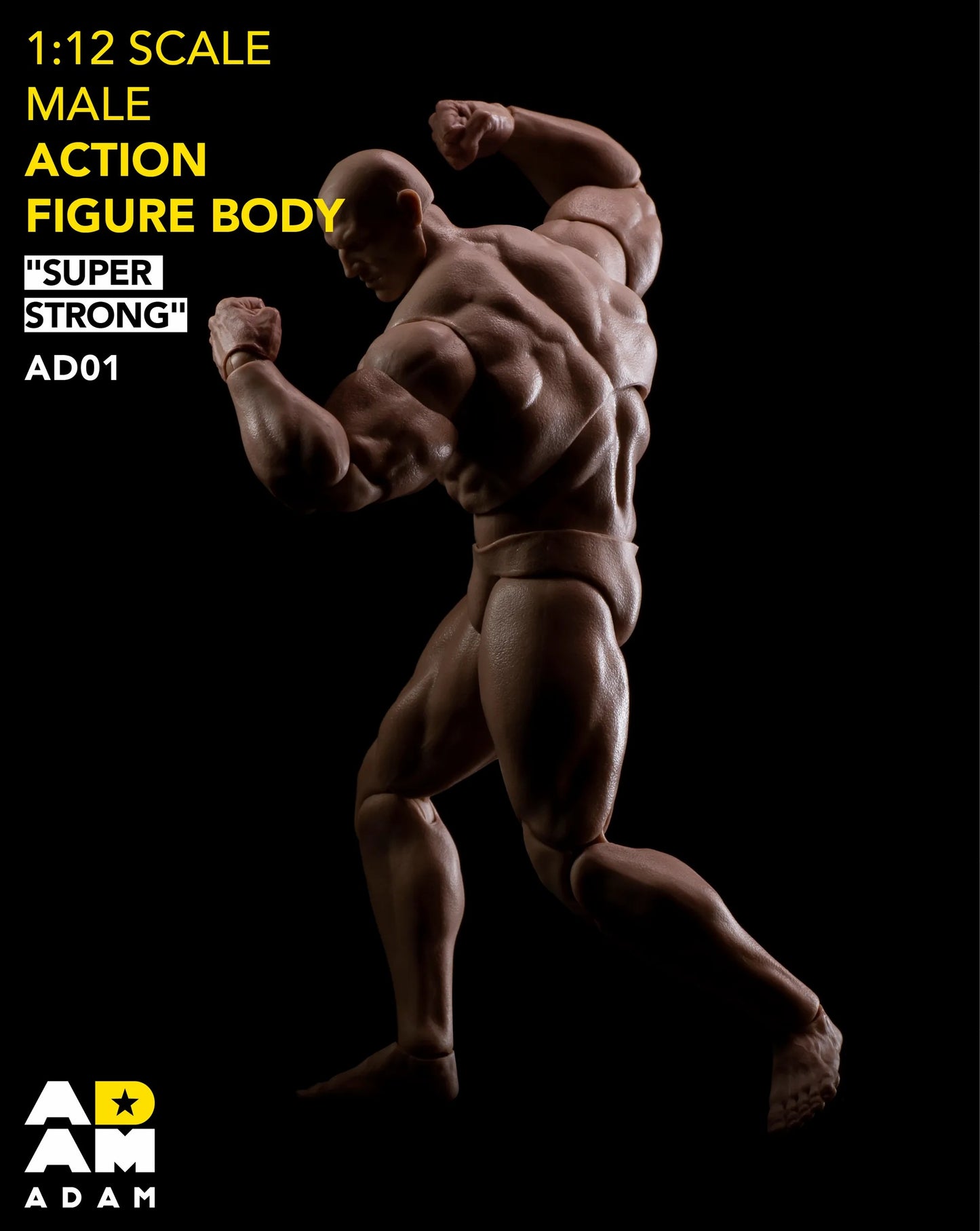 MUFF TOYS Adam Comic Style Super Strong Male 1/12th Scale Action Figure Body AD01