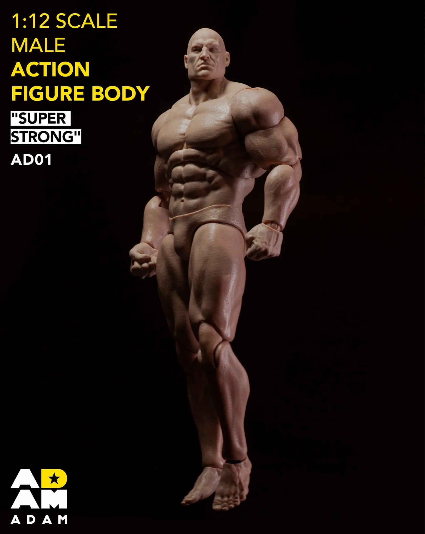 MUFF TOYS Adam Comic Style Super Strong Male 1/12th Scale Action Figure Body AD01