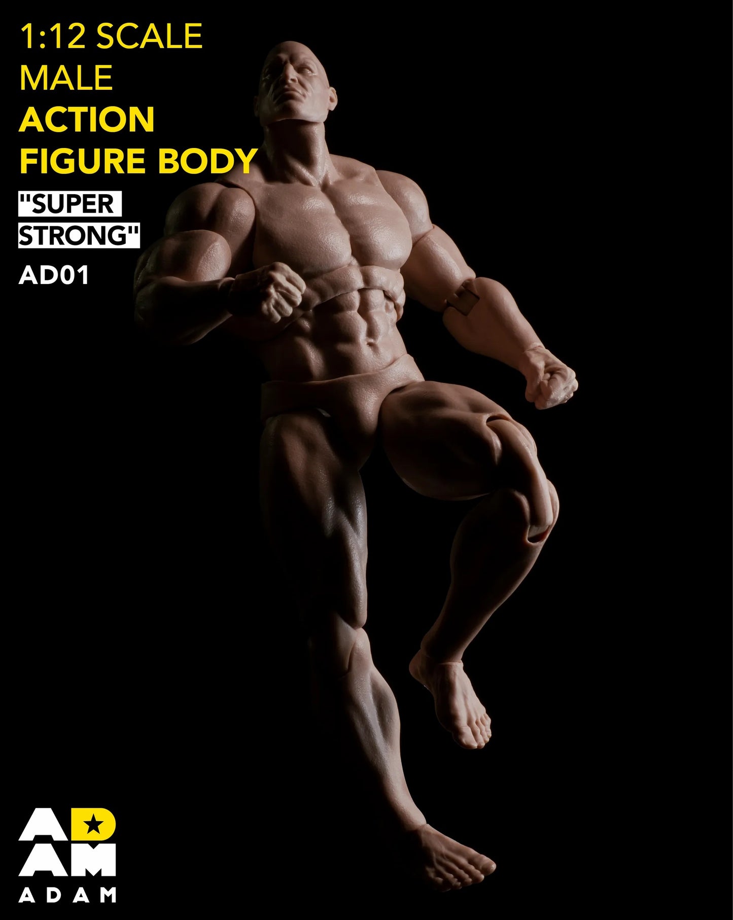 MUFF TOYS Adam Comic Style Super Strong Male 1/12th Scale Action Figure Body AD01