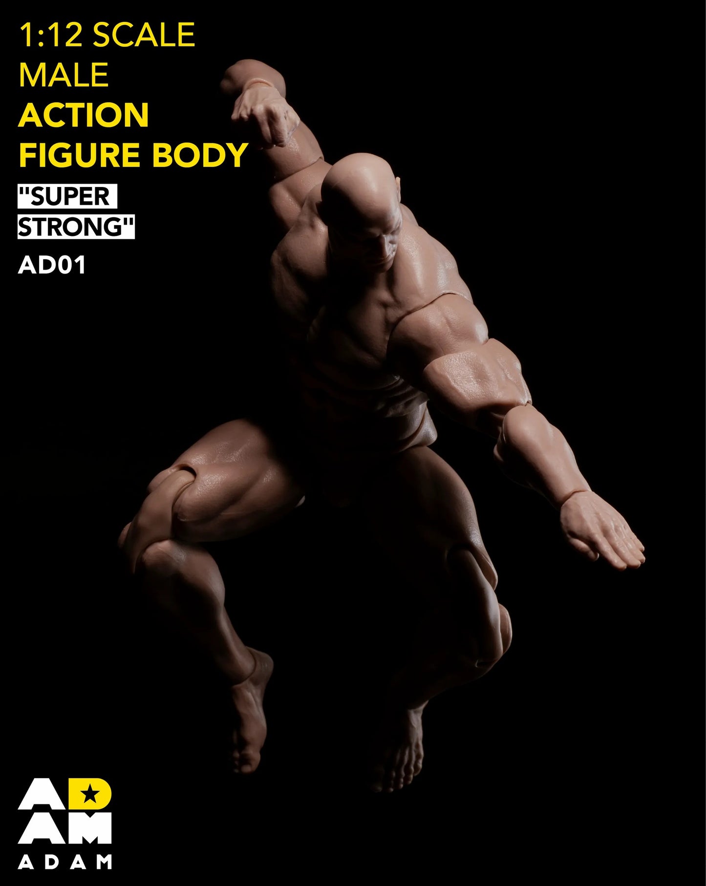 MUFF TOYS Adam Comic Style Super Strong Male 1/12th Scale Action Figure Body AD01