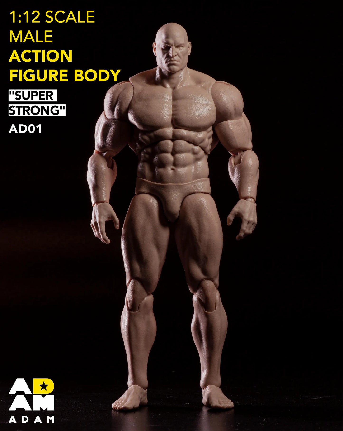 MUFF TOYS Adam Comic Style Super Strong Male 1/12th Scale Action Figure Body AD01
